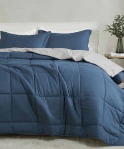 Juego de Edredón Reversible para Gemelos | -Azul Marino Sóli