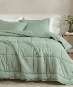 Juego de edredón reversible Great Bay Home Twin | -Verde sal