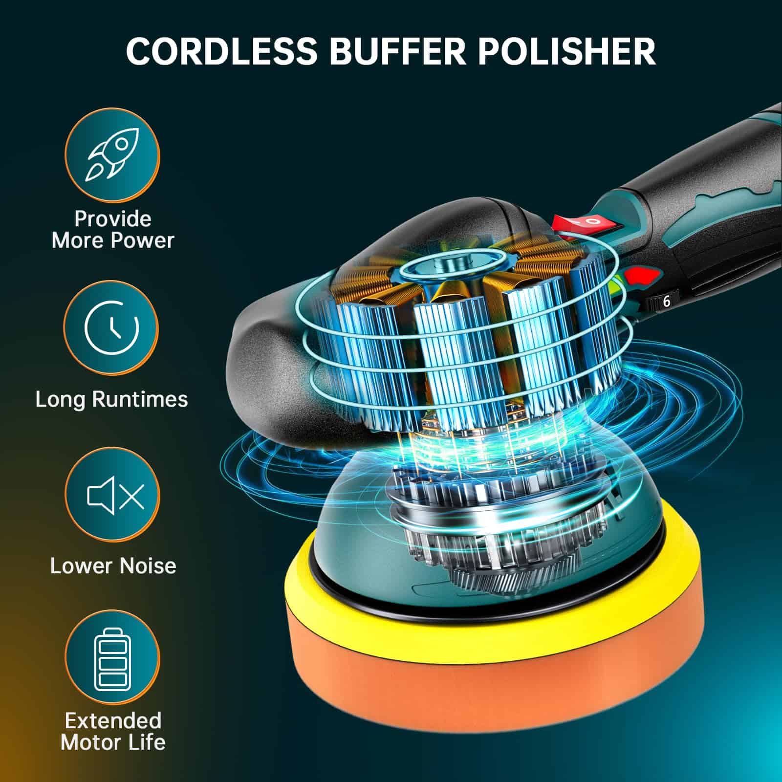 Pulidora de coche inalámbrica Dufuls con 2 baterías de - Imagen 3