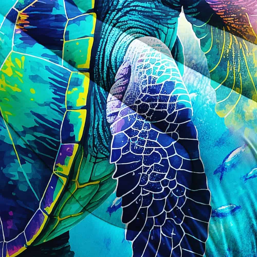 Set de Edredón de Tortuga Azul Mar Teal para Niñas Niños - Imagen 4