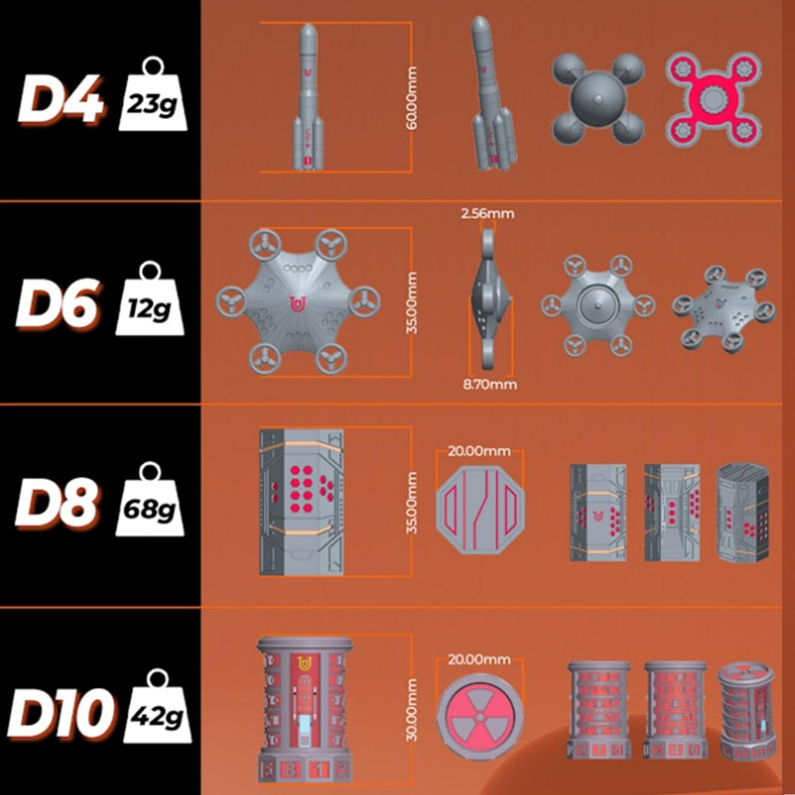 UD Unique Dice UFO Dice Set, Set de Dados DND, Set de Dados - Imagen 7