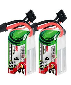 CODDAR 2 Paquetes 550mAh 4S LiPo 80C 14.8V Batería de LiPo