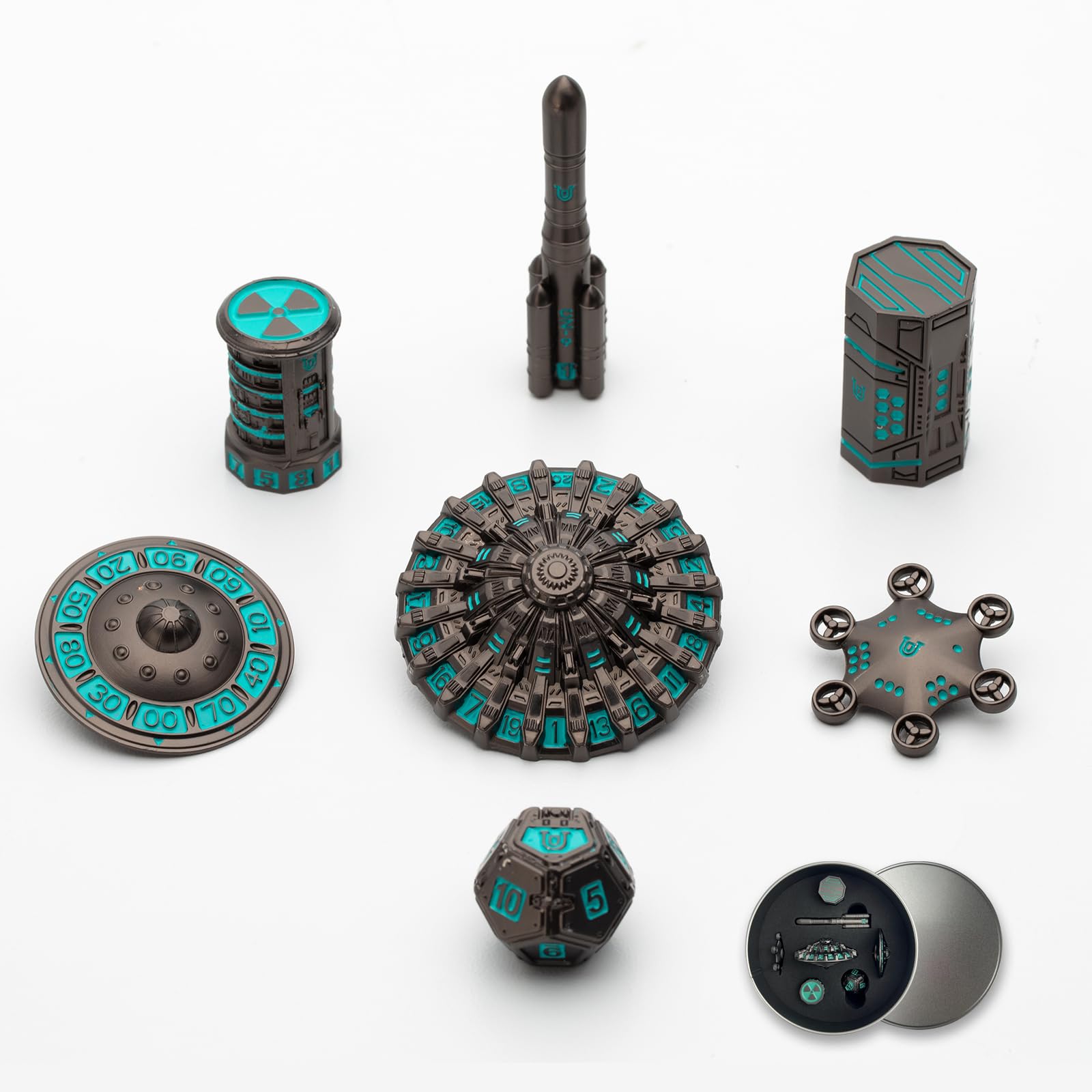 UD Unique Dice UFO Dice Set, Set de Dados DND, Set de Dados