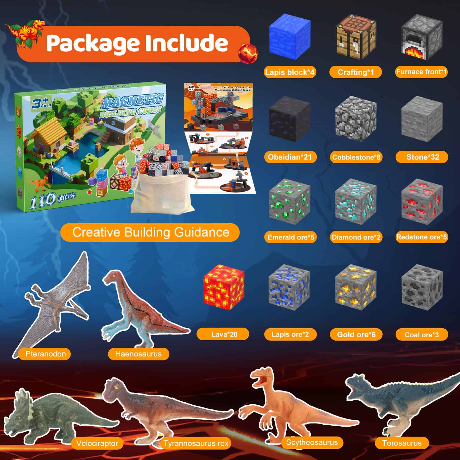 Austraes Bloques Magnéticos, 110PCS Cubos de Construcción - Imagen 3