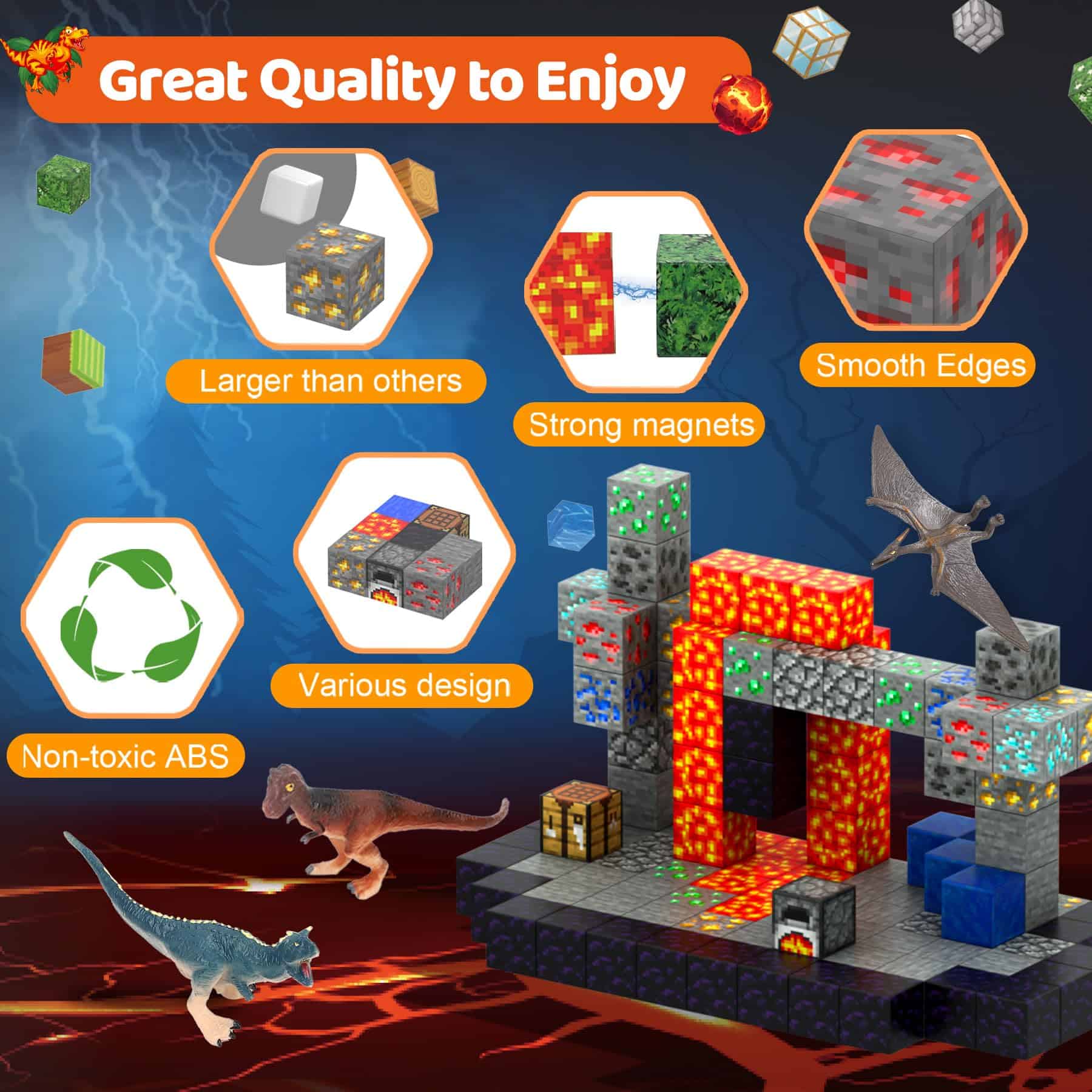 Austraes Bloques Magnéticos, 110PCS Cubos de Construcción - Imagen 4