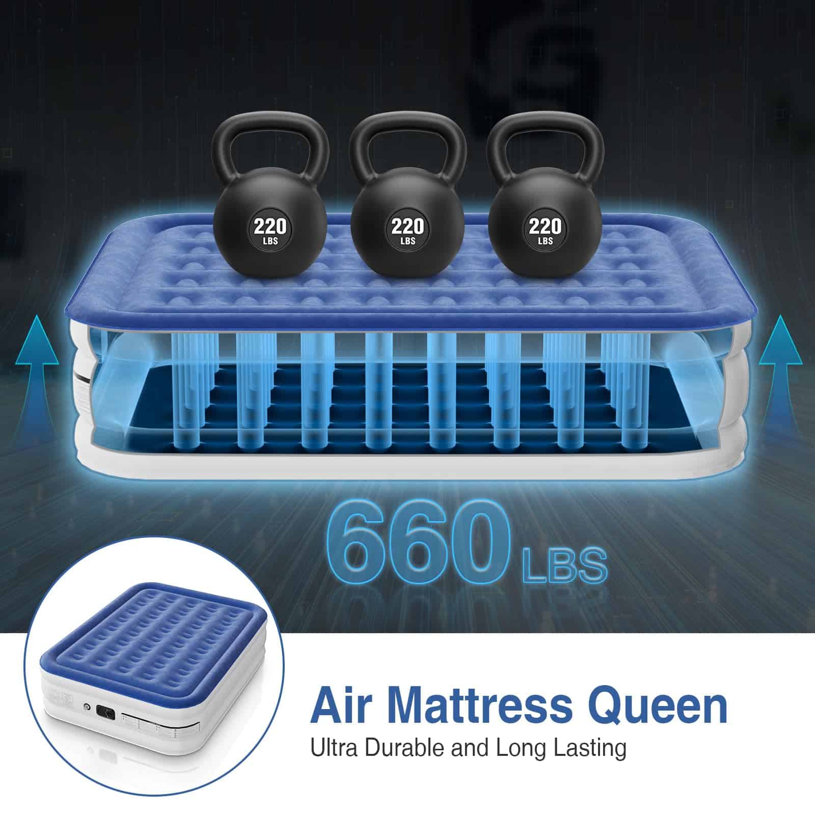 Colchón de Aire Premium Ezyrest Queen con Bomba - Imagen 4