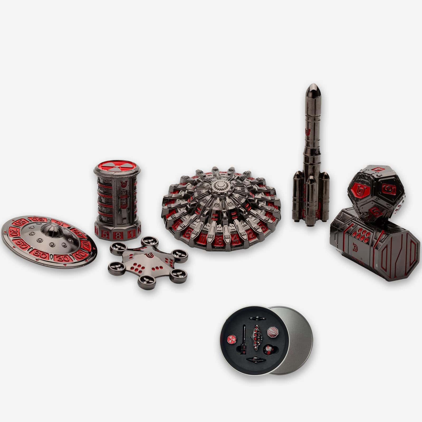 Juego de dados de ruleta DND Spinner Unique UFO Dice Set,