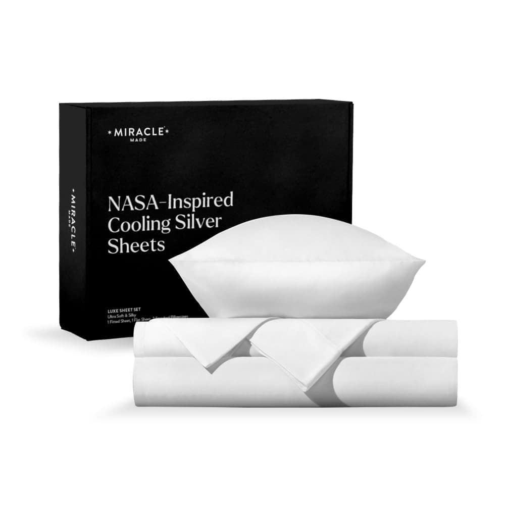 Juego de Sábanas de Algodón Miracle Made - Blanco, Twin - 4