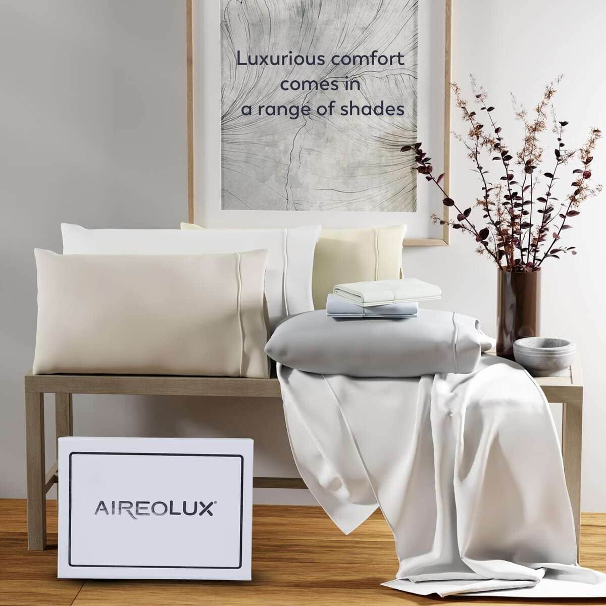 Juego de sábanas de algodón egipcio 100% Queen -Azul Claro - Imagen 6