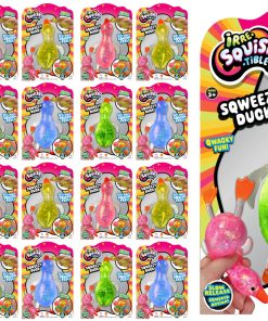 JA-RU Squishy Glitter Ducks (24 Stretchy Duck Toy) Juguetes