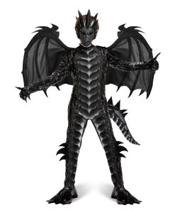 Disfraz de Dragón Negro de Halloween para Niños, Alas, Cola