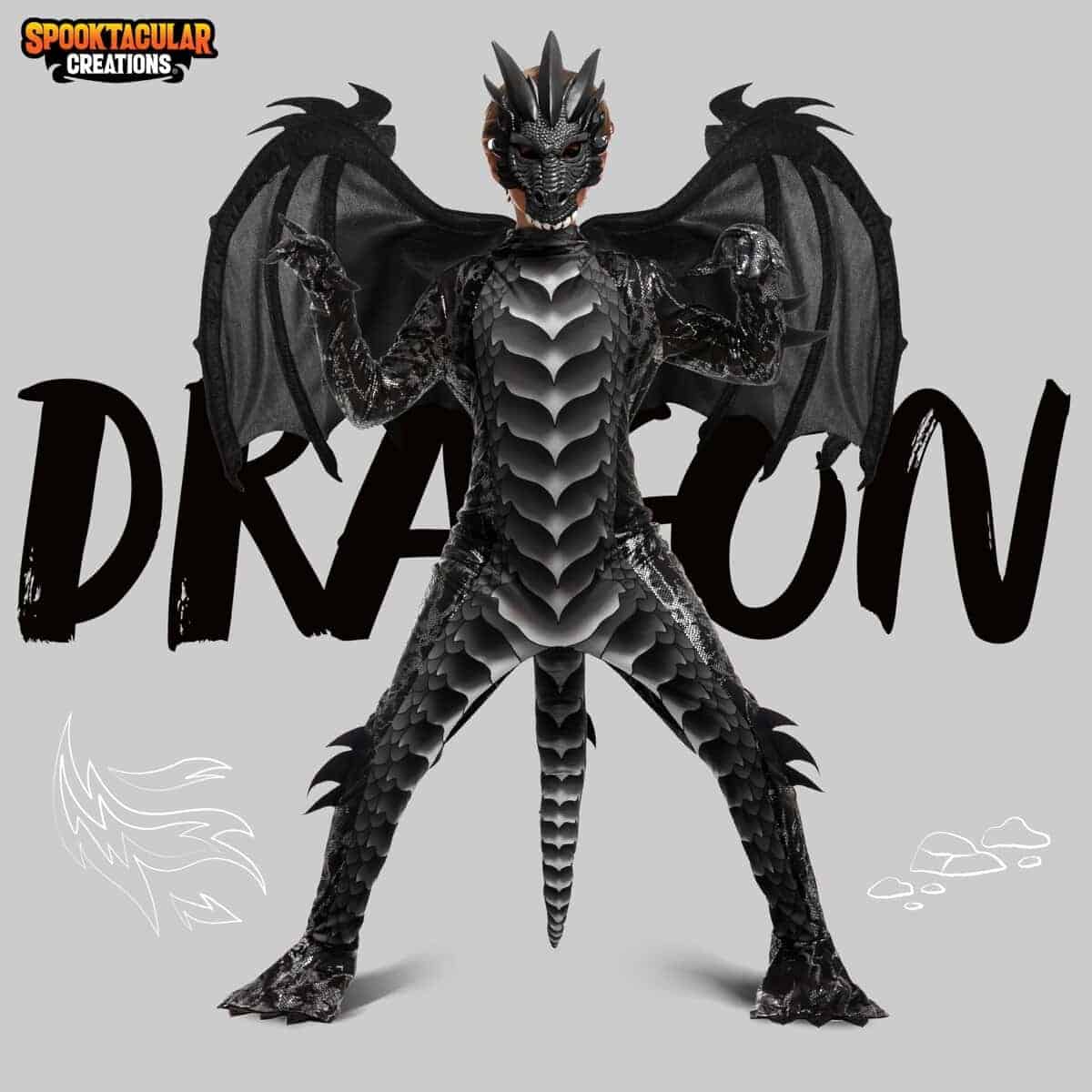 Disfraz de Dragón Negro para Niño de Spooktacular - Imagen 3