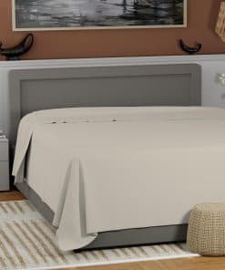 Sábana Plana de Algodón 100% en Arena, Tamaño Completo,