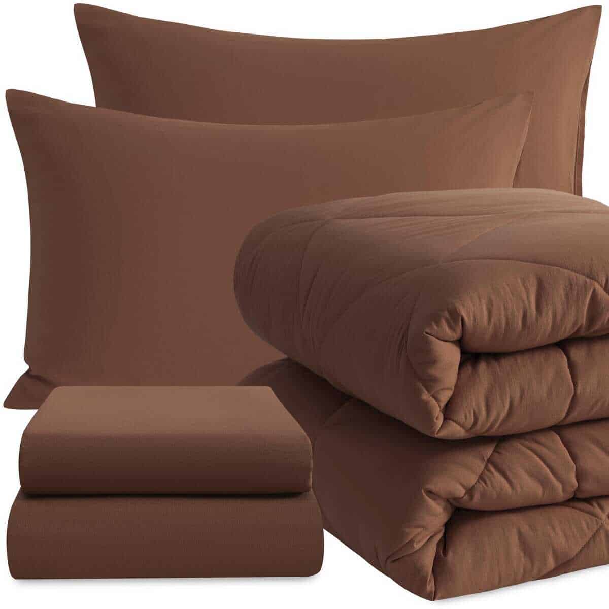 Juego de Edredón NTBAY con Sábanas, 5 -Marrón