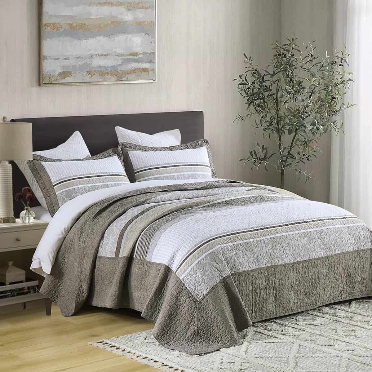 Colcha de cama extragrande FineStichery Quilt 120" x 120",