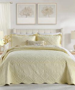 SahSahCasa Colcha de 100% Algodón 120"x120", Colcha de Cama