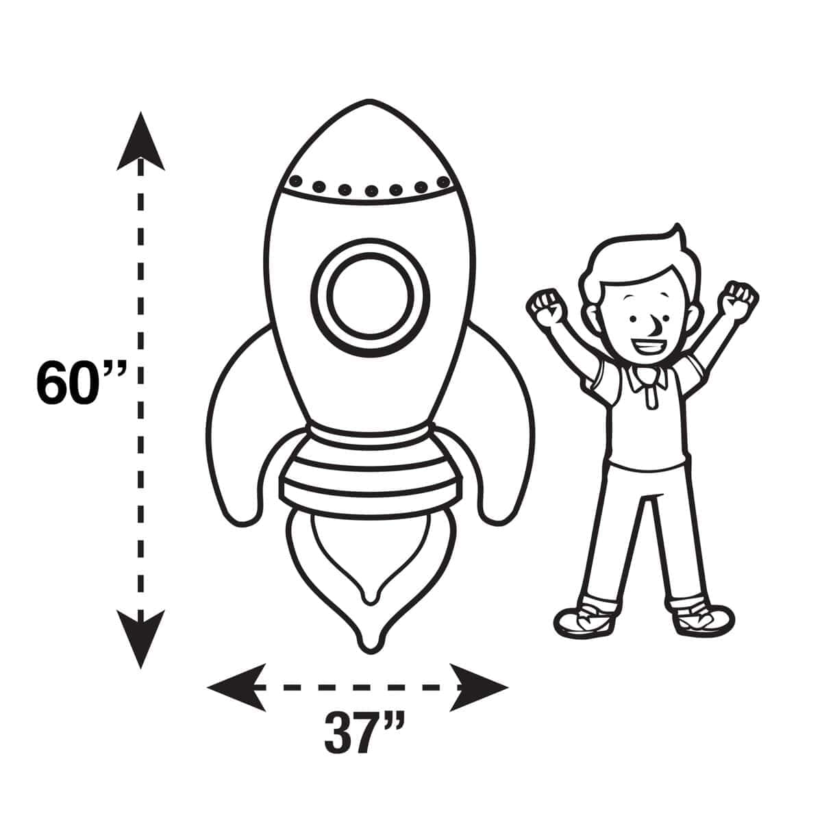 Cojín Inflable de Piso de Cohete Blast Off, Almohada de - Imagen 5