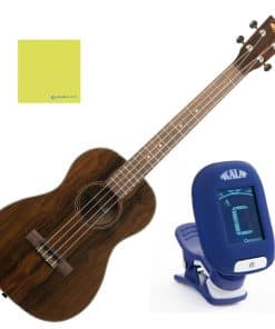Ukulele Barítono Kala, Ziricote Brillante con Kala Klipz