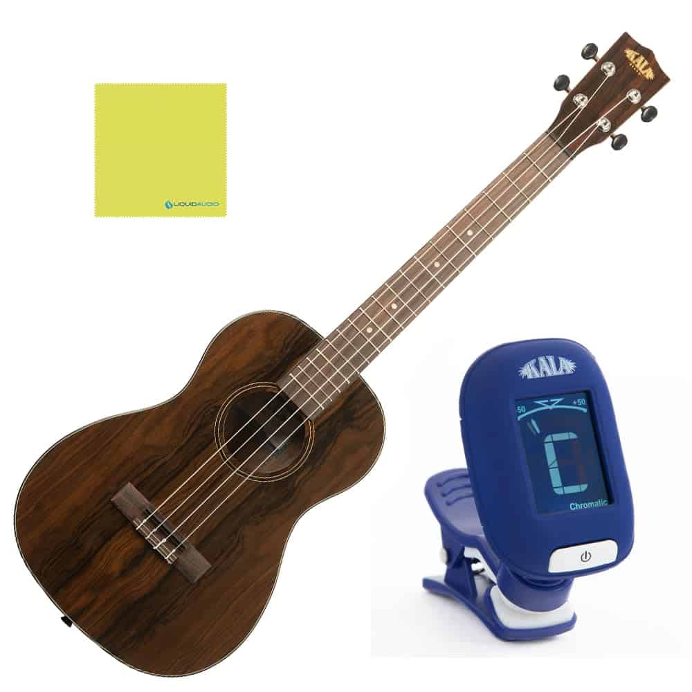 Ukulele Barítono Kala, Ziricote Brillante con Kala Klipz
