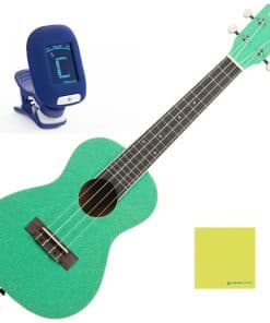 Paquete de Ukulele de Concierto Kala Gatsby Green Sparkle