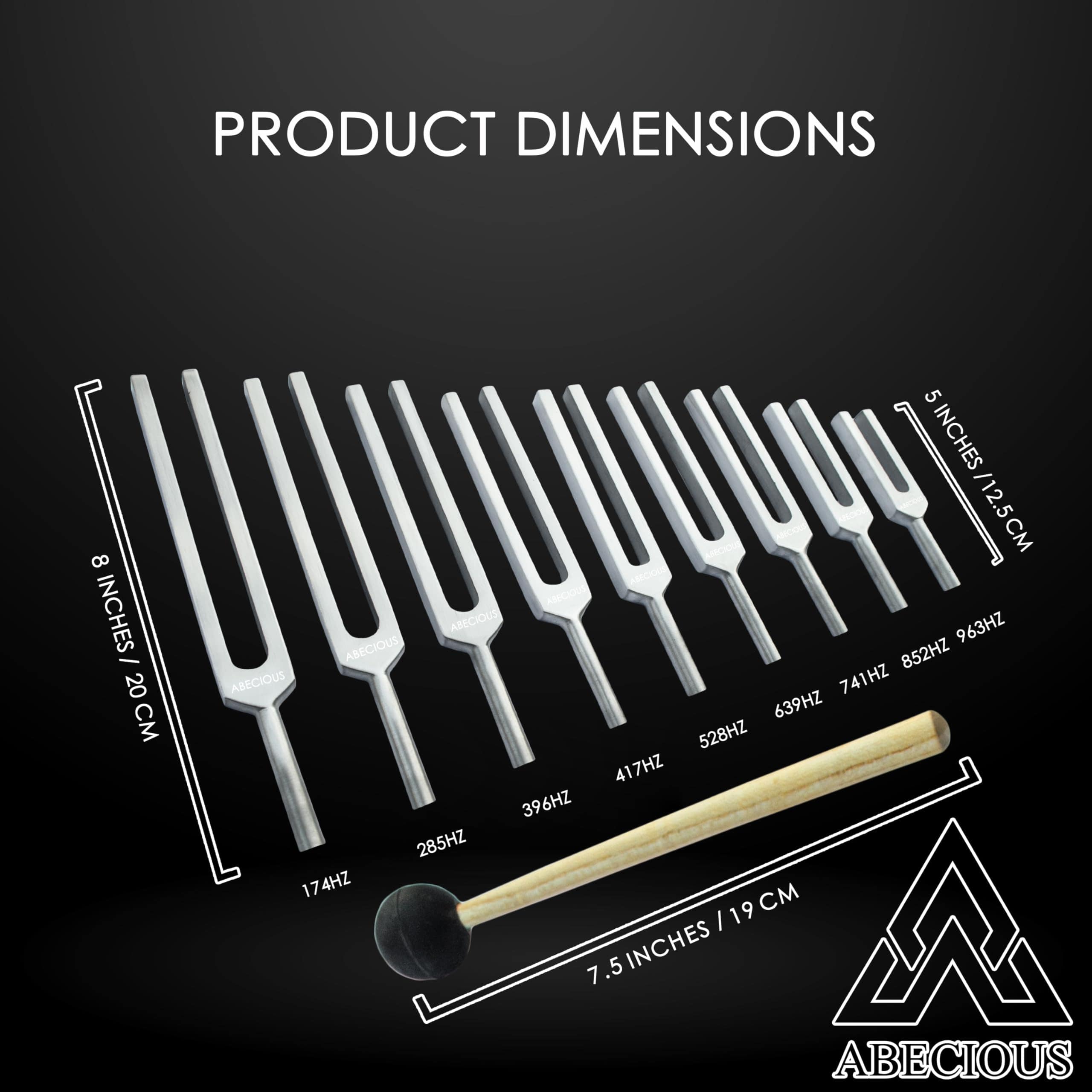 Juego de 11 Diapasones Solfeggio ABECIOUS para Sanación con - Imagen 4