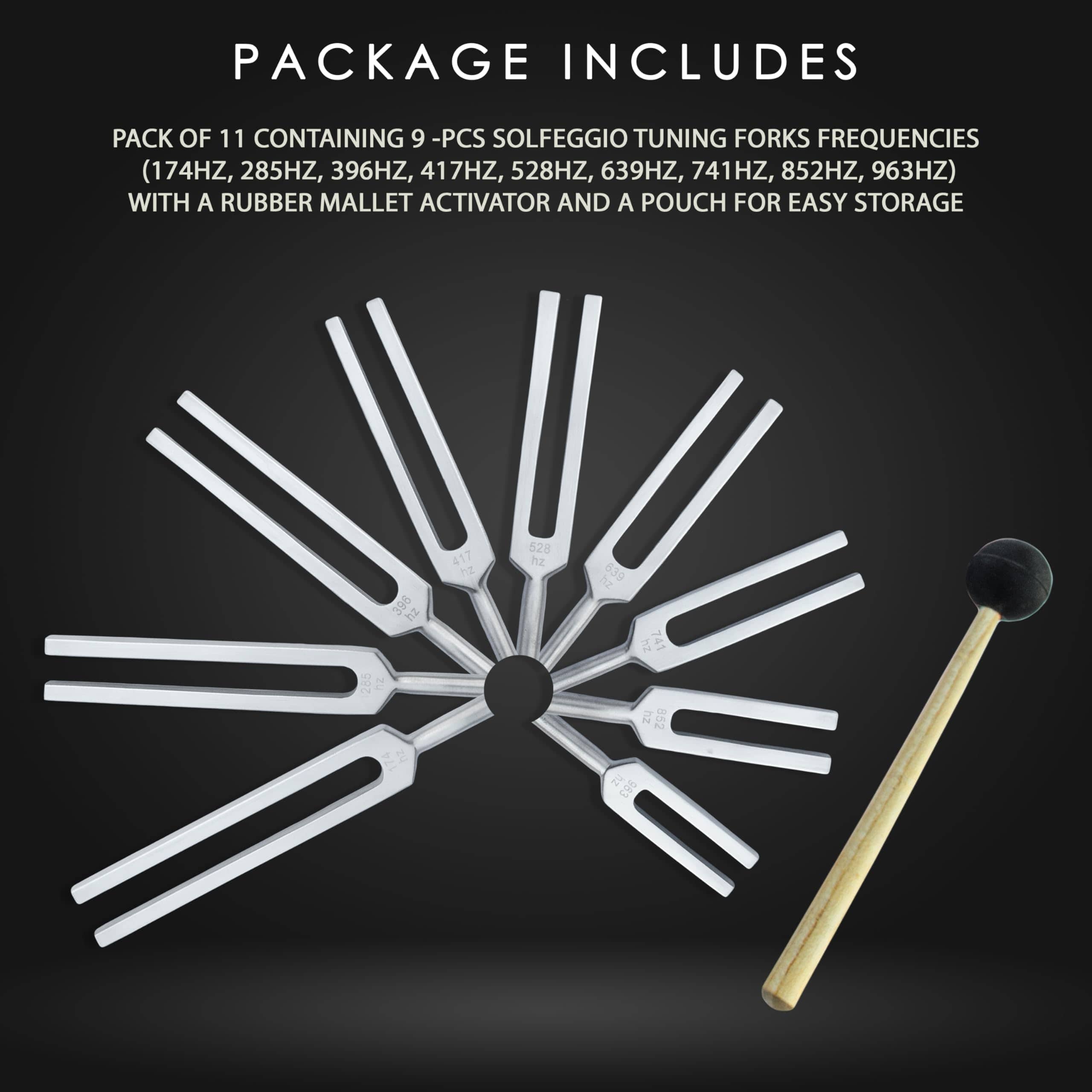 Juego de 11 Diapasones Solfeggio ABECIOUS para Sanación con - Imagen 3