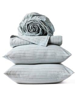 Juego de sábanas de percal arrugado -Salvia con Golfo