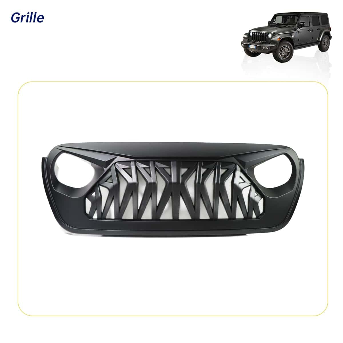 Parrilla Delantera de Tiburón Compatible con Jeep Wrangler - Imagen 4