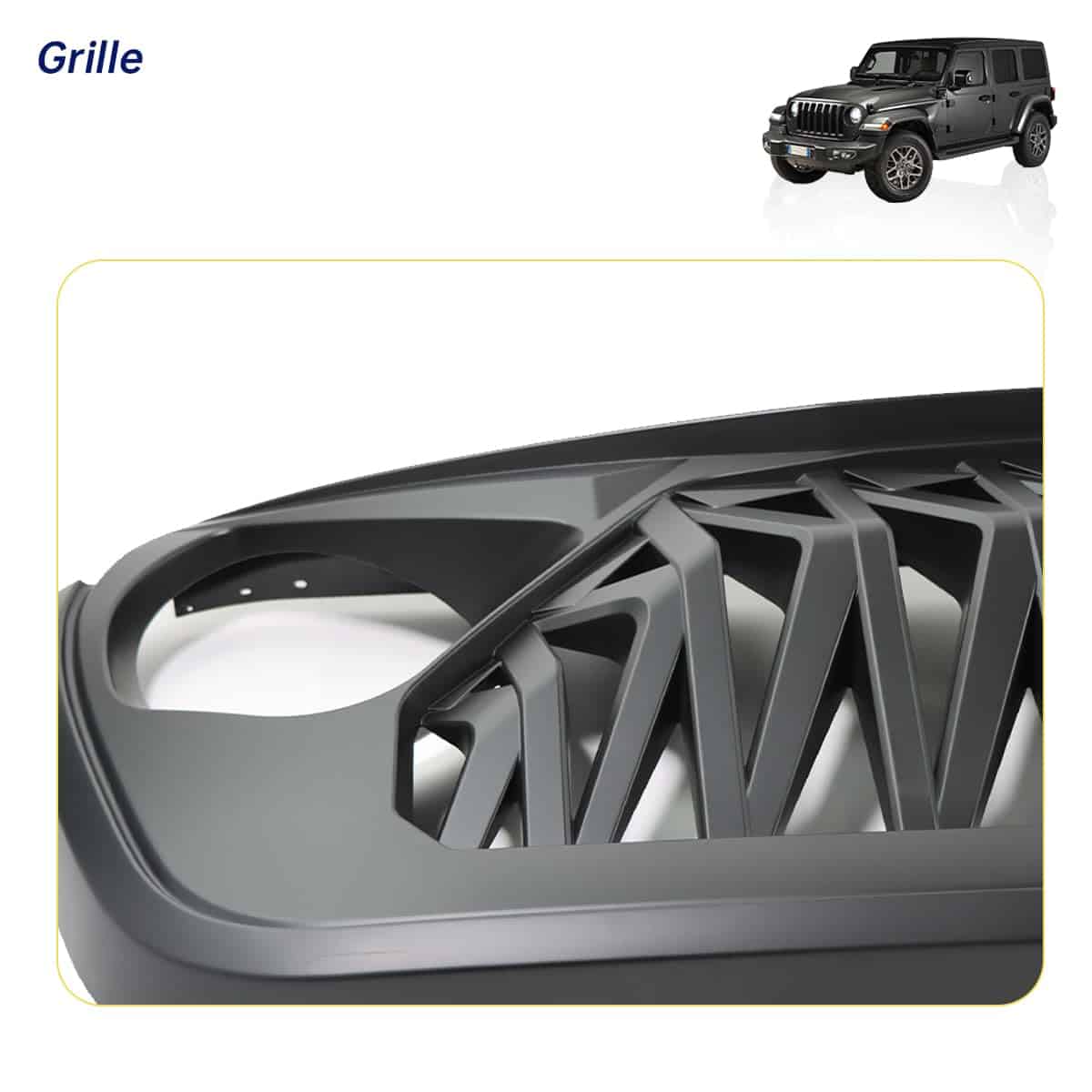 Parrilla Delantera de Tiburón Compatible con Jeep Wrangler - Imagen 5