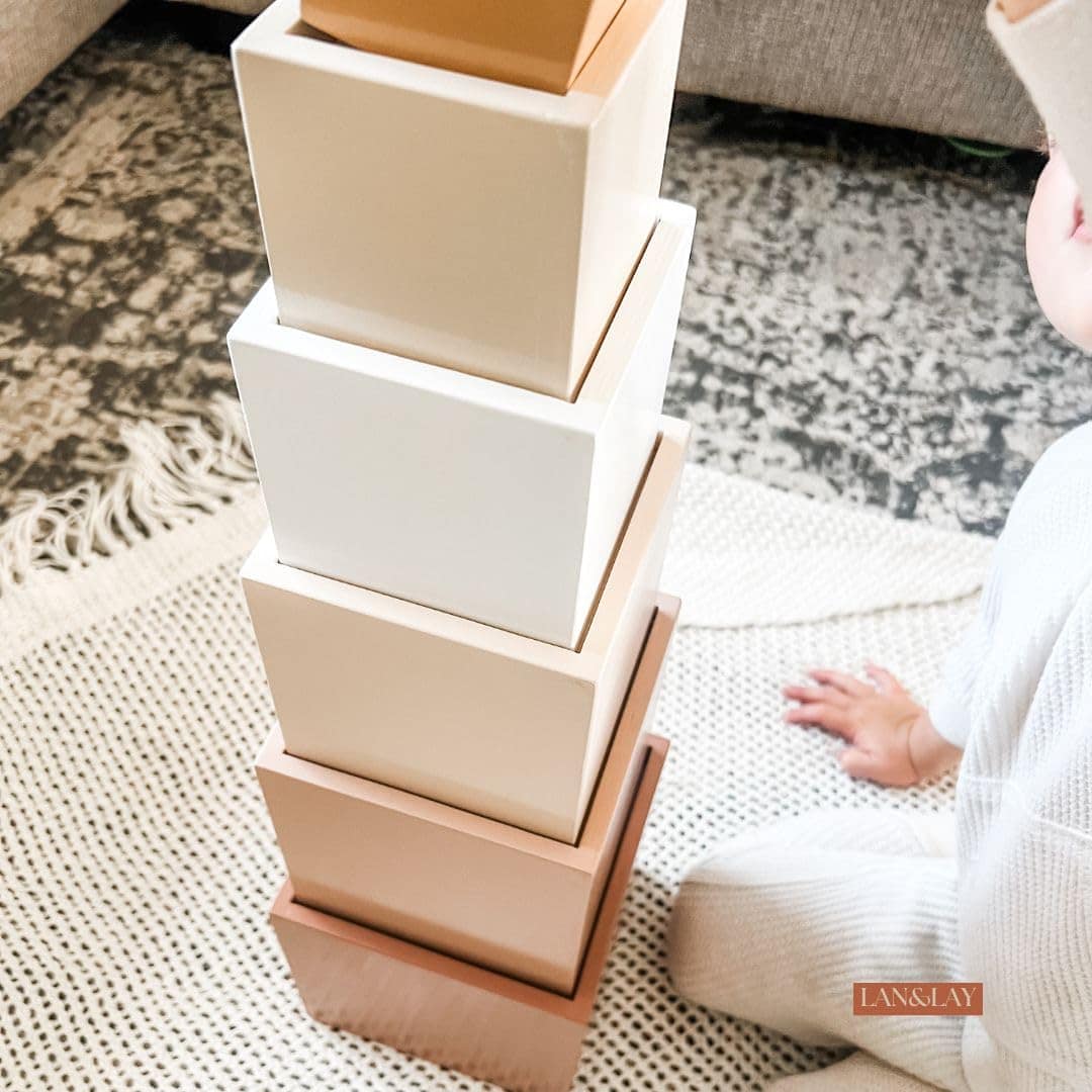 Bloques de Apilamiento LAN&Lay de Madera Anidados, Neutro | - Imagen 5