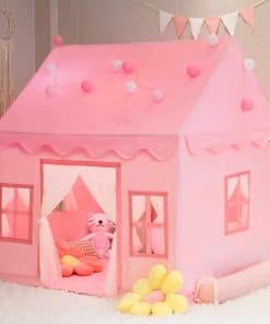 Casa de juego rosada para niños, tienda de campaña para