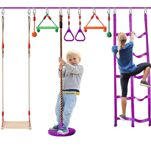 AOBOTE Ninja Warrior Obstacle Course for Kids-Slackline
