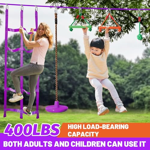AOBOTE Ninja Warrior Obstacle Course for Kids-Slackline - Imagen 5