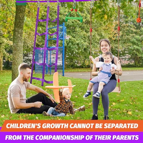 AOBOTE Ninja Warrior Obstacle Course for Kids-Slackline - Imagen 8