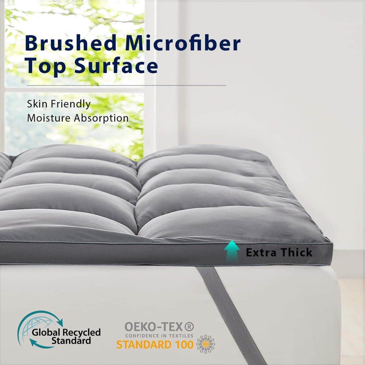 L'AGRATY Colchón Topper Twin - Colchón Pad de Extra Grueso - Imagen 6