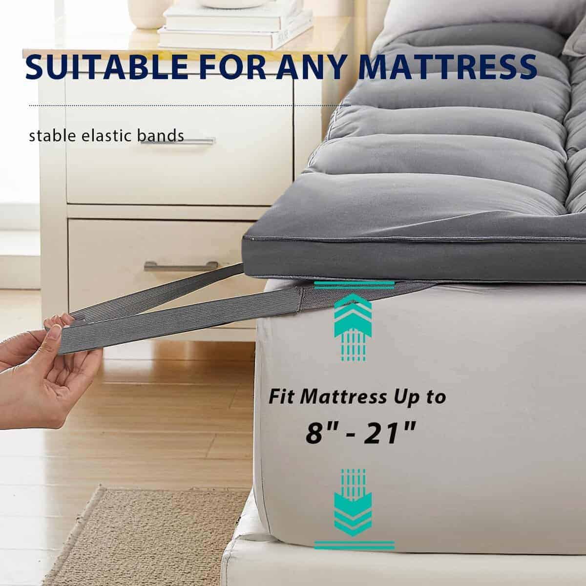 L'AGRATY Colchón Topper Twin - Colchón Pad de Extra Grueso - Imagen 5