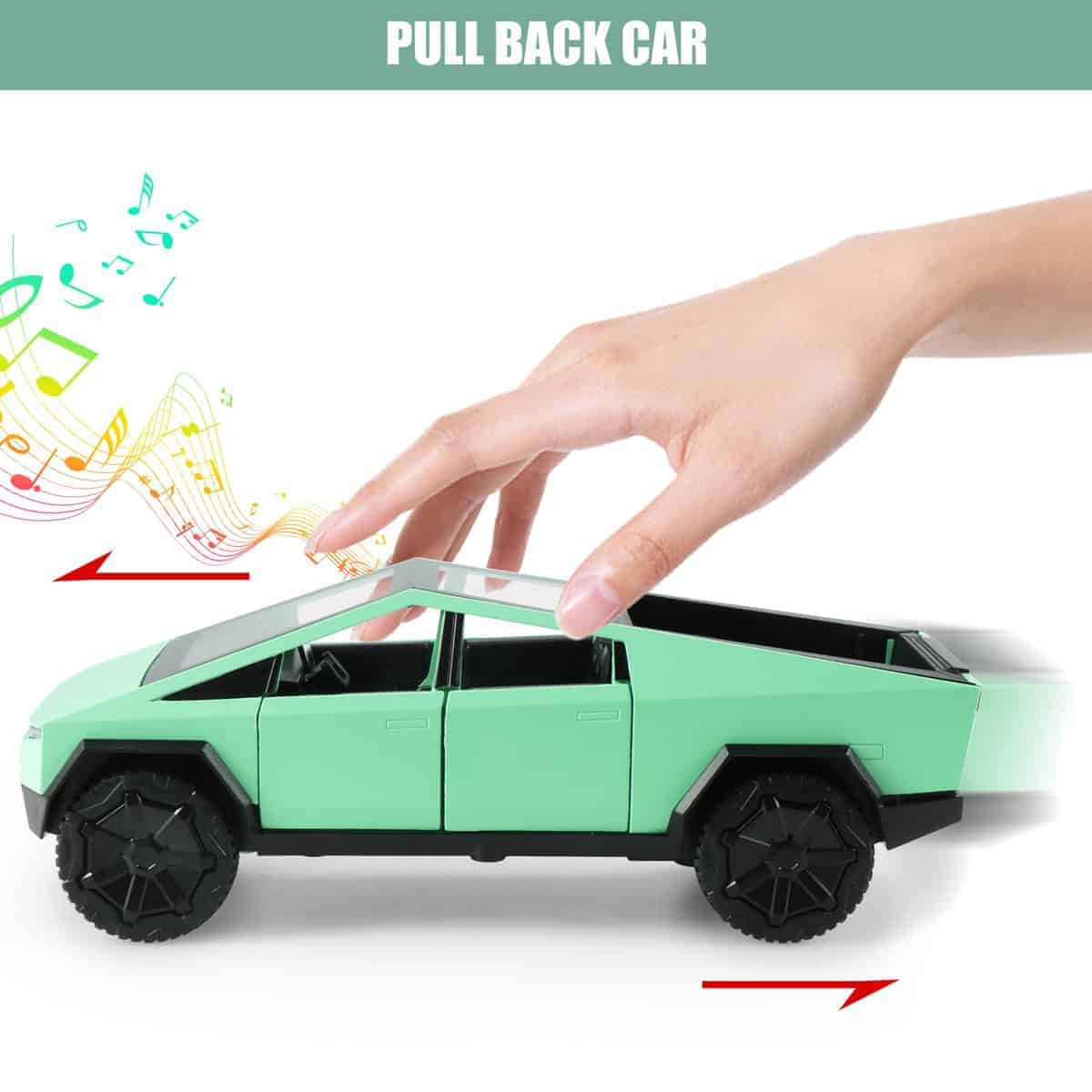 Camioneta Cybertruck con Remolque RV 1/32 de Metal Diecast - Imagen 6