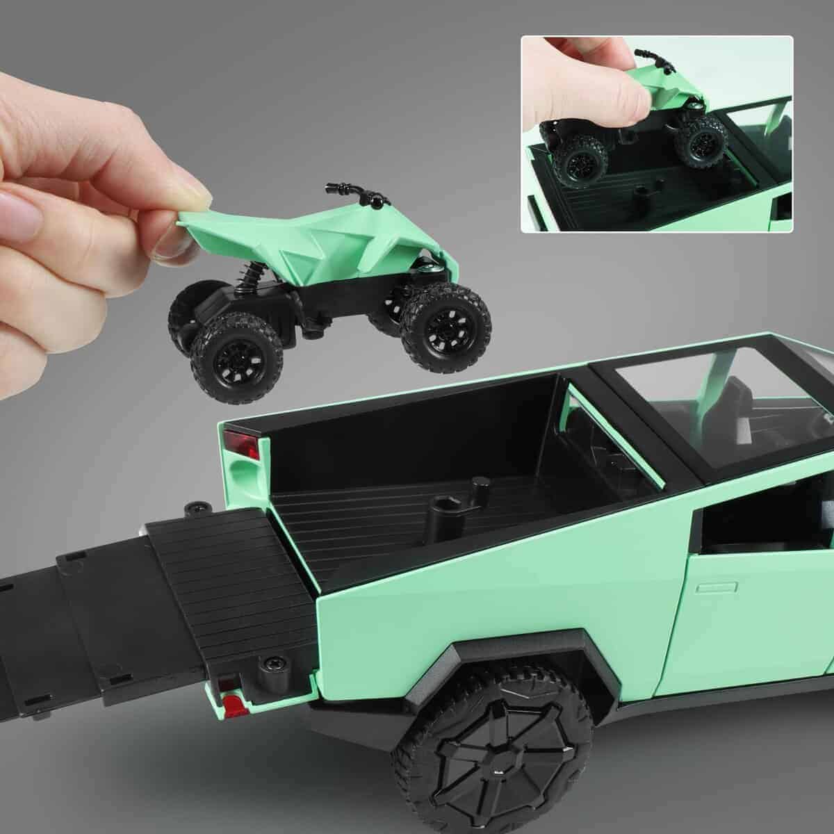 Camioneta Cybertruck con Remolque RV 1/32 de Metal Diecast - Imagen 4