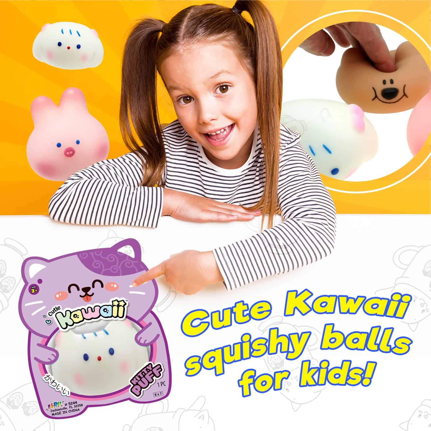 JA-RU Kawaii Animal Stress Balls Mochi Squishy Toy (12 - Imagen 5