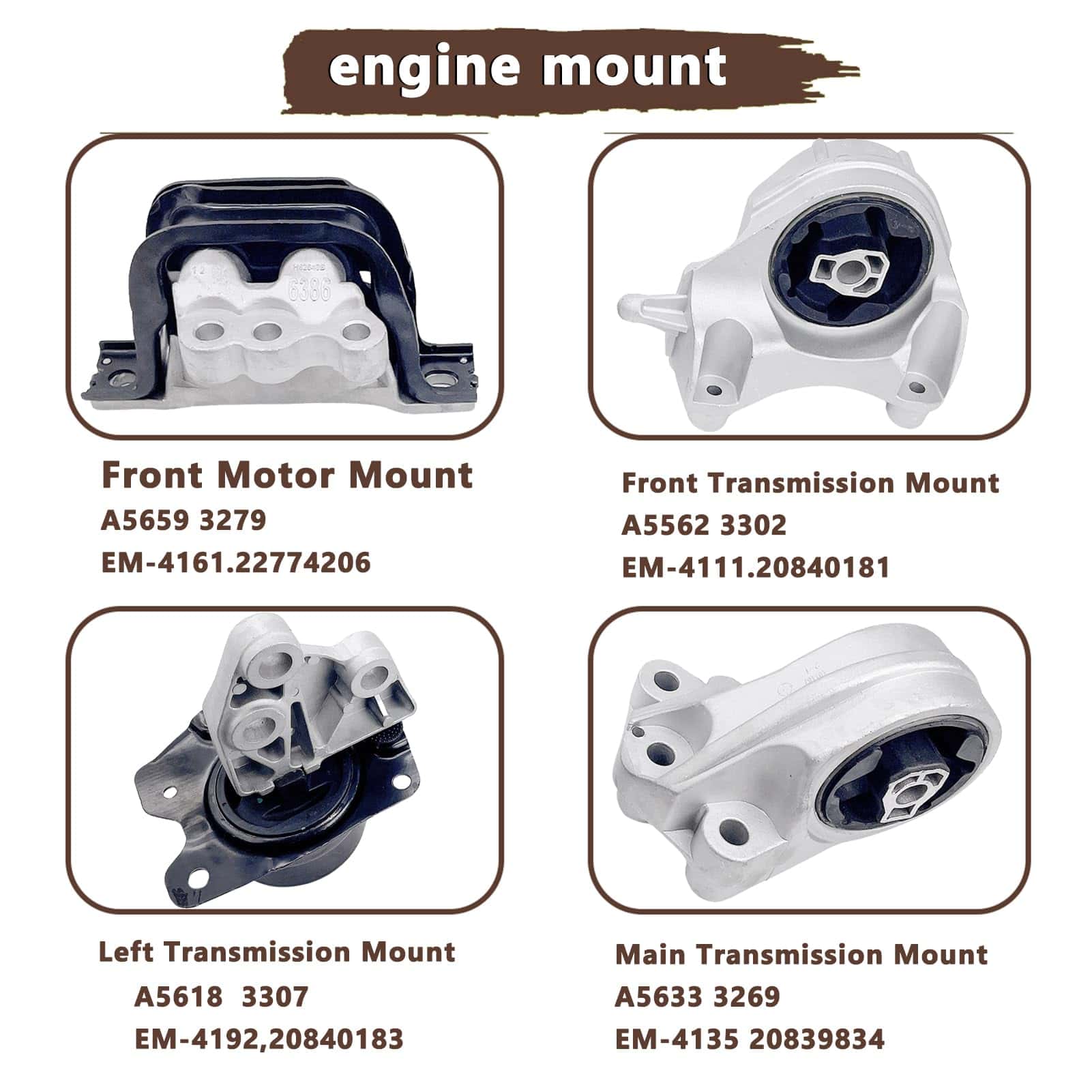 Conjunto de 4 soportes de motor, soporte de motor y soporte - Imagen 3