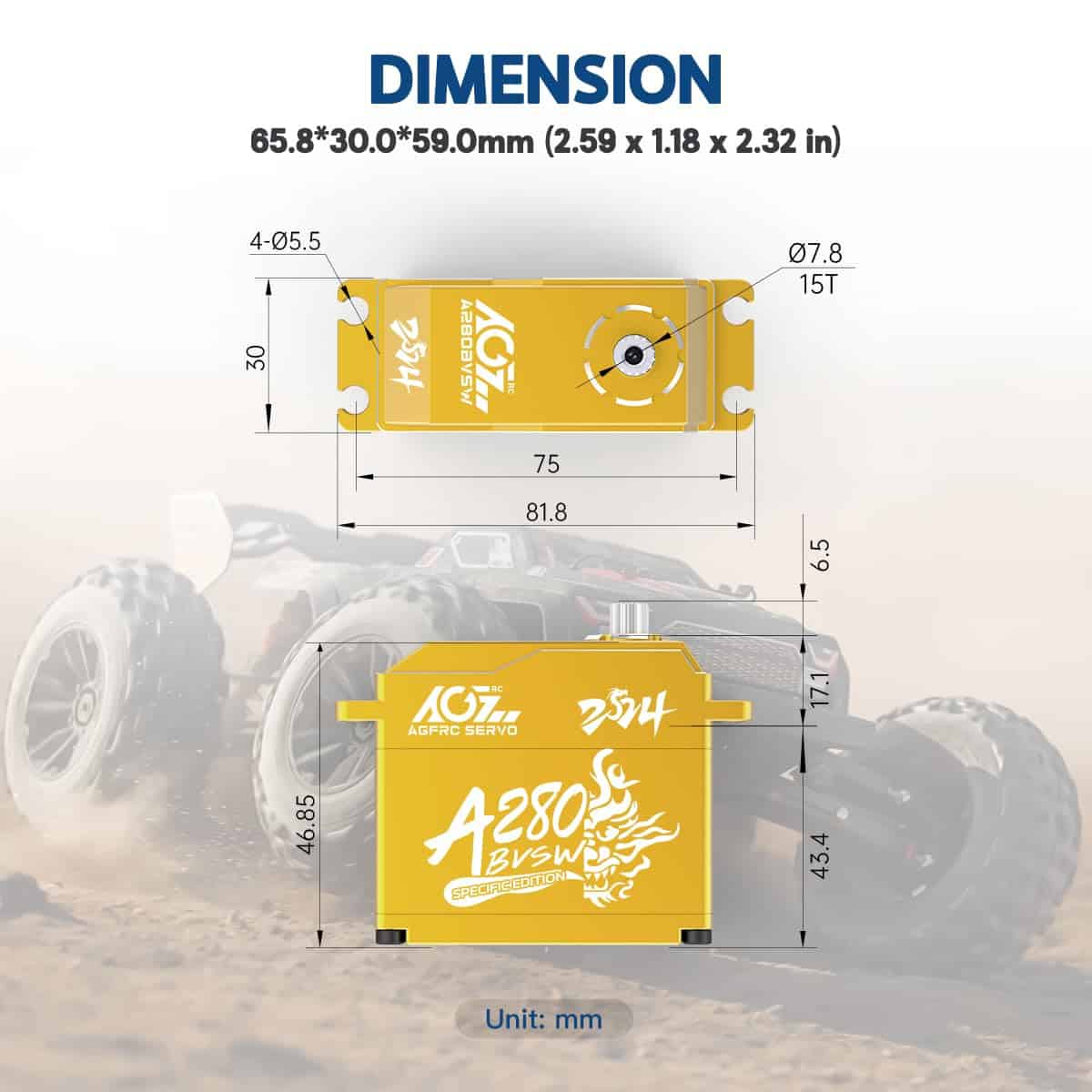 AGFRC 128KG Servo-Motor de Alto Torque 1/5 Escala - 16.8V - Imagen 7