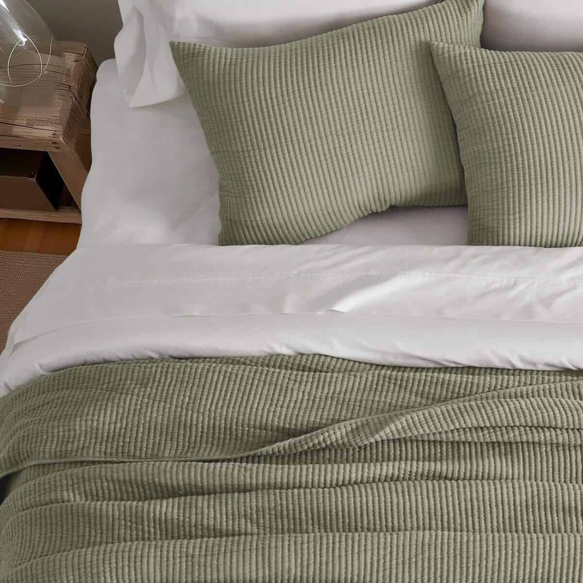 Juego de Colcha de Algodón EVERGRACE Tamaño -Verde Salvia - Imagen 9