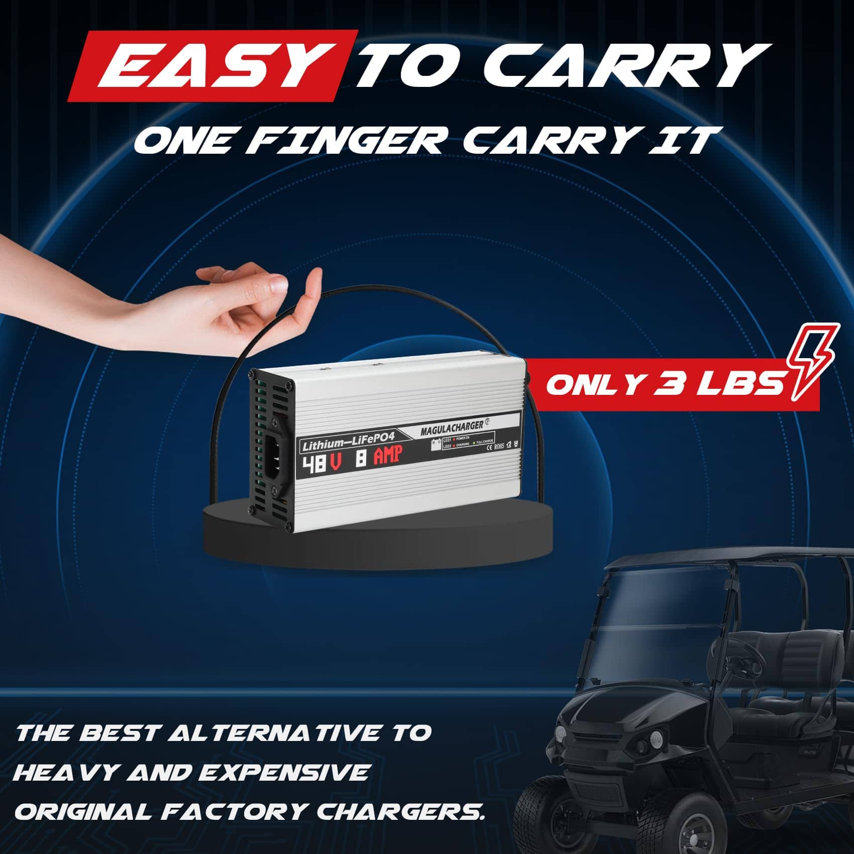 Cargador de Batería de Litio Lifepo4 Magula 48V/58.4V 8A, - Imagen 6