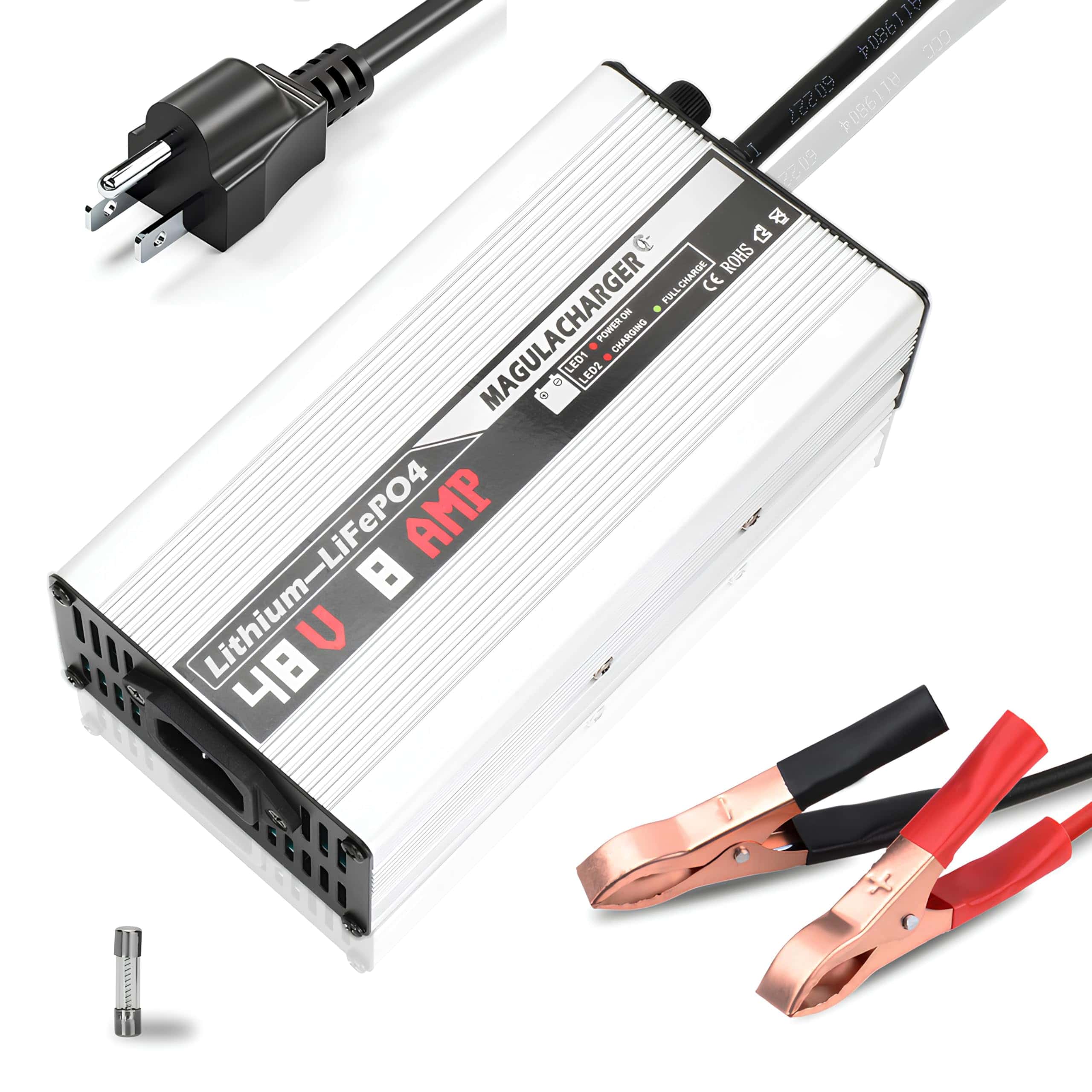 Cargador de Batería de Litio Lifepo4 Magula 48V/58.4V 8A,