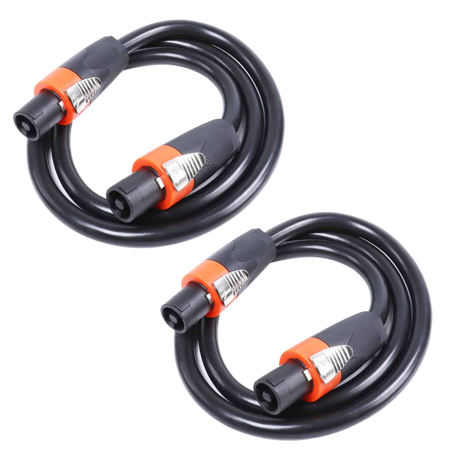 Paquete de 2 cables Speakon True 4 Conductor de 3 pies -