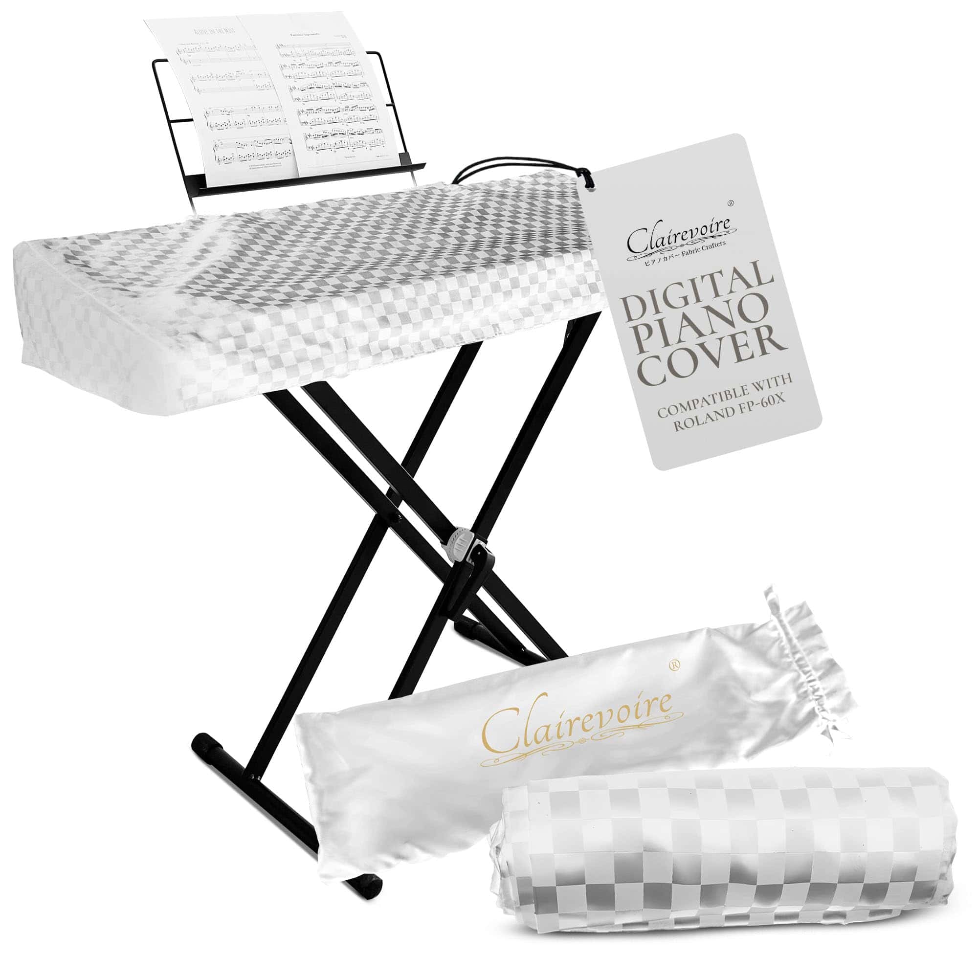 Clairevoire Funda para Piano Digital, Fundas -Blanco Perla