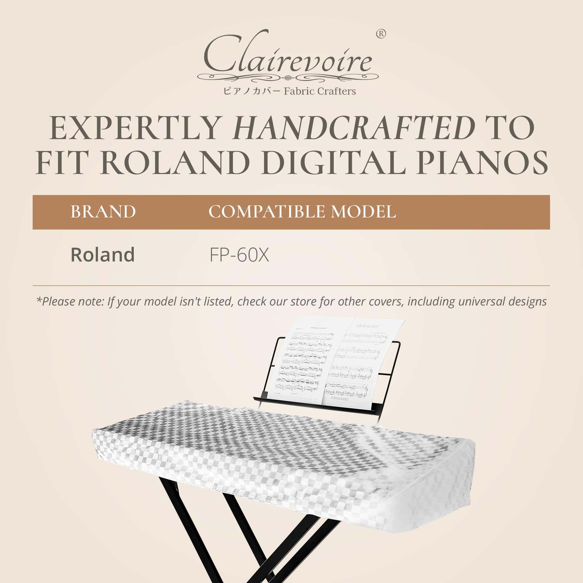 Clairevoire Funda para Piano Digital, Fundas -Blanco Perla - Imagen 5