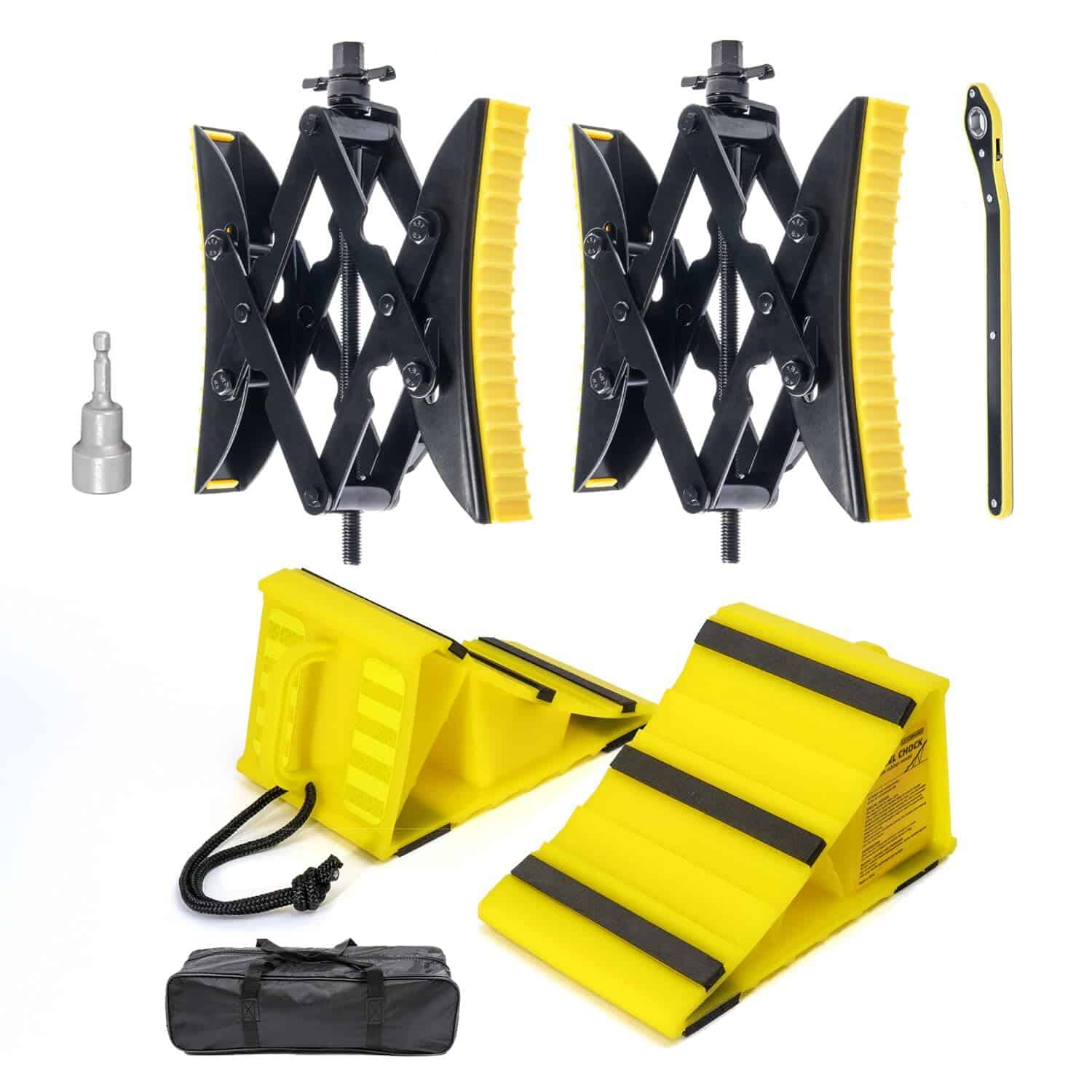 Topes de ruedas LEADBRAND con base antideslizante,