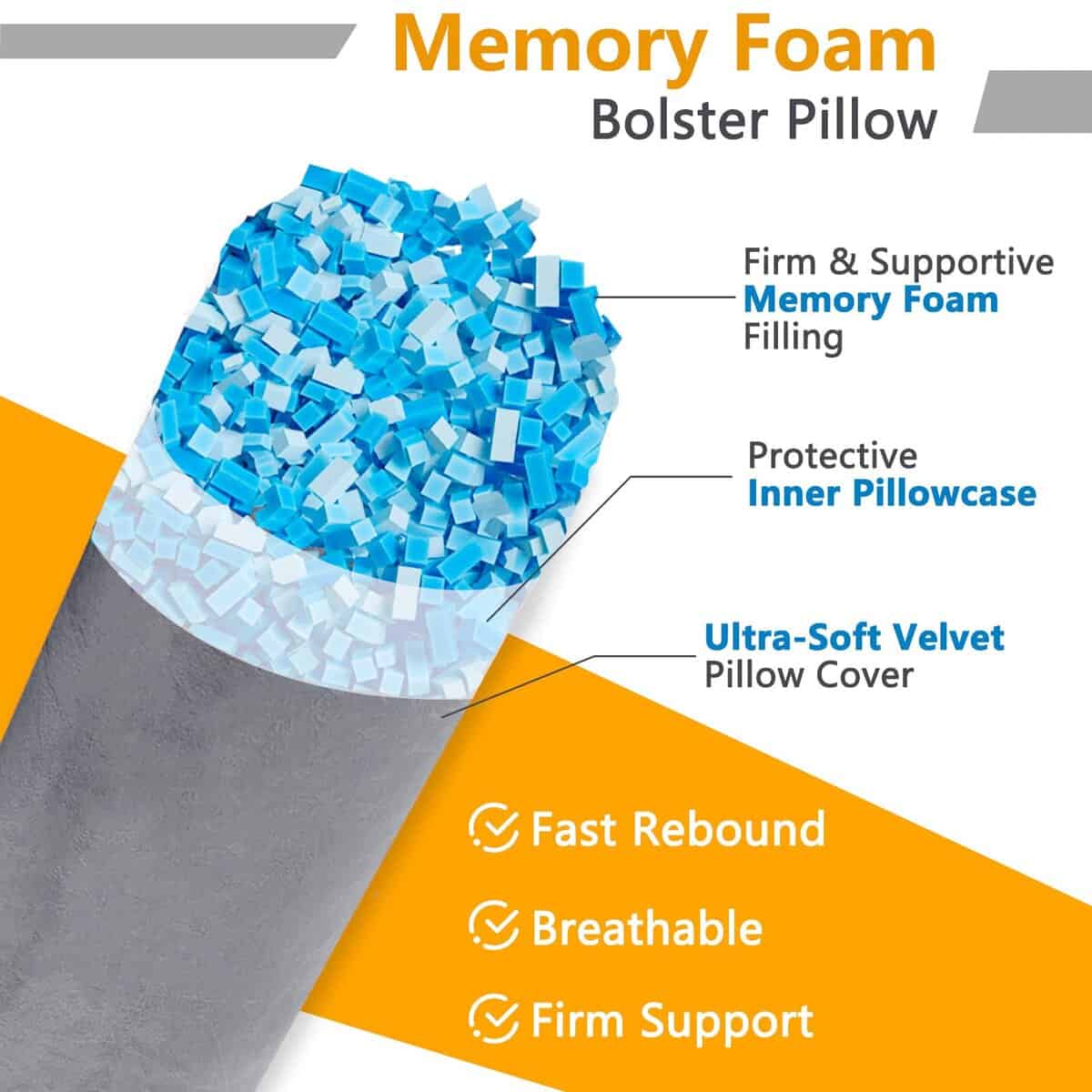 1 MIDDLE ONE Almohada de Cuerpo, Almohadas de Espuma - Imagen 3