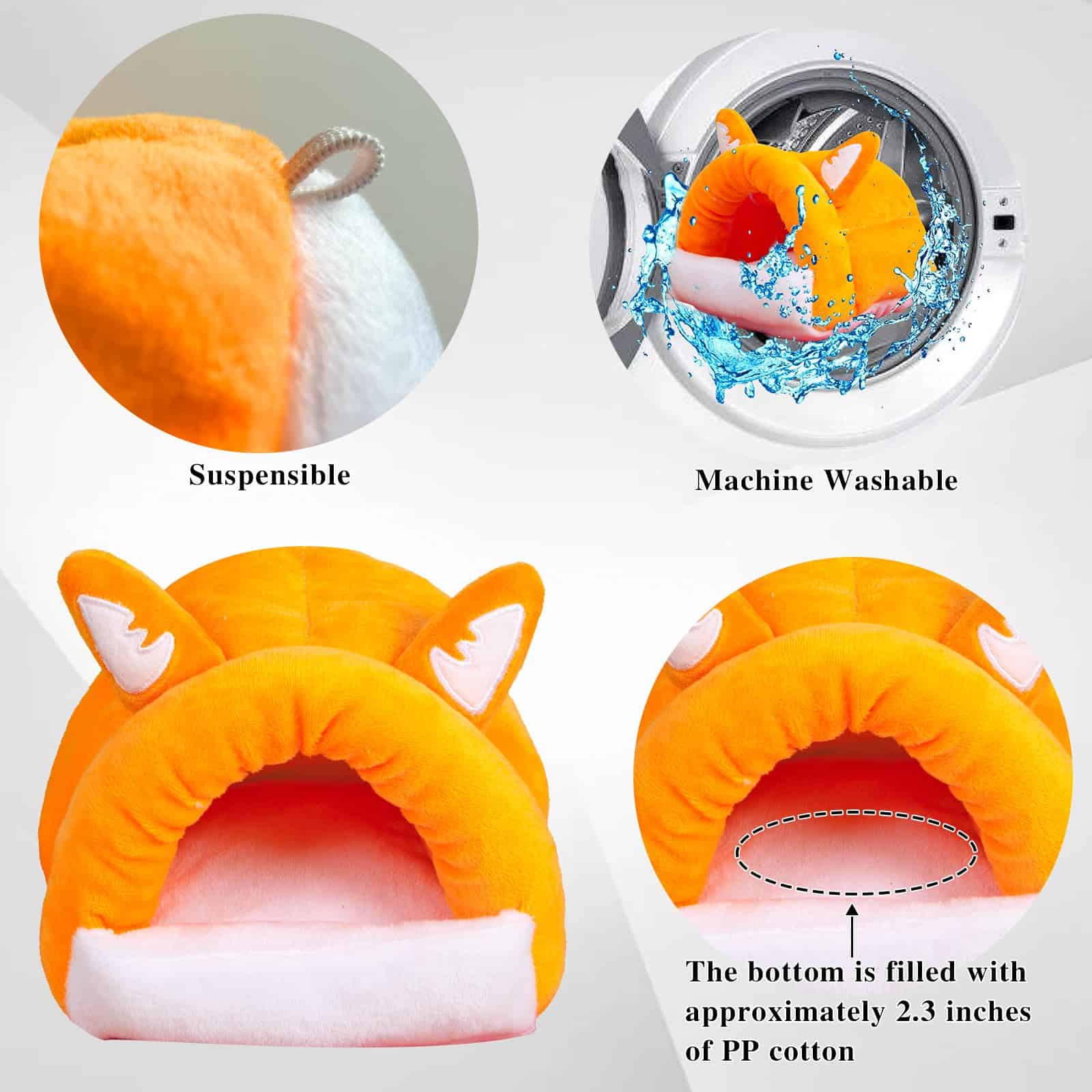 Cama de Escondite para Cobayas JOYIKIYA con 2 Ganchos Casa - Imagen 4